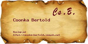 Csonka Bertold névjegykártya